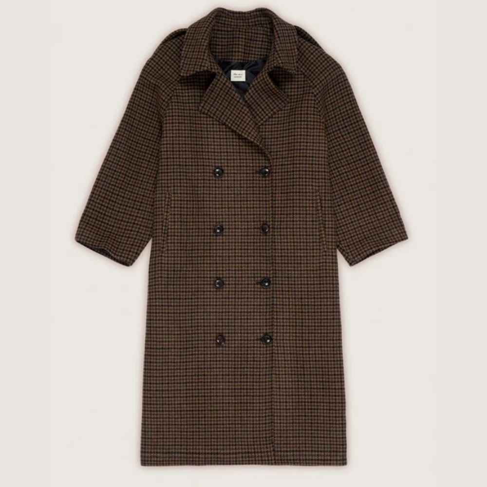 THE NEW SOCIETY Noelle Wool Houndstooth Coat